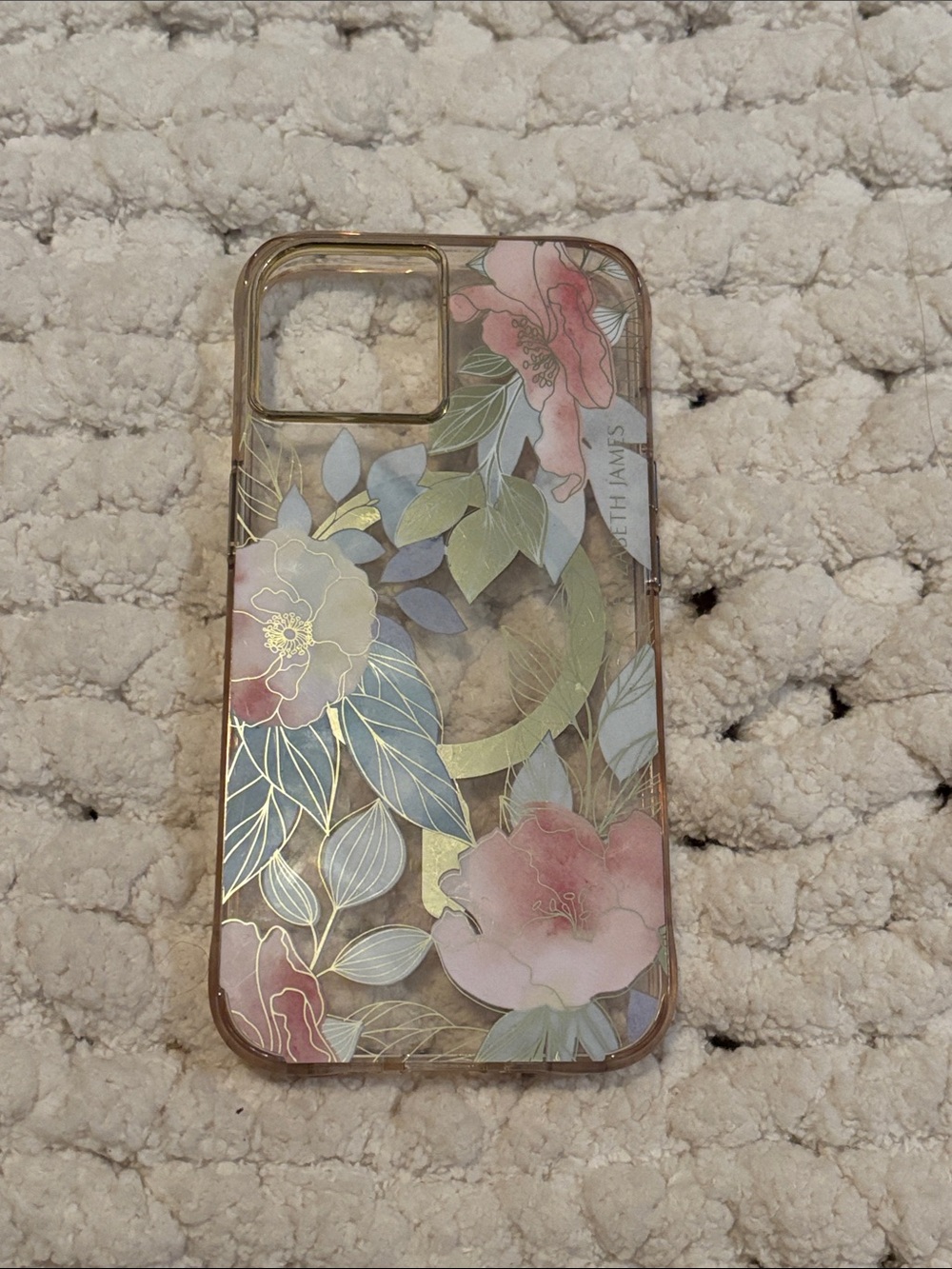Elizabeth and James Pink & Gold Floral Clear Phone Case